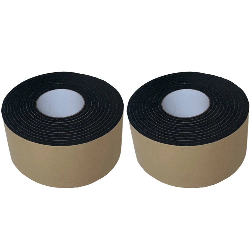 2 ม้วนเทปฟองน้ำกันกระแทกแถบปิดผนึกกาวสำหรับประตูหน้าต่างเฟอร์นิเจอร์ป้องกันเสียงรบกวนเทปปิดผนึกทนความร้อน