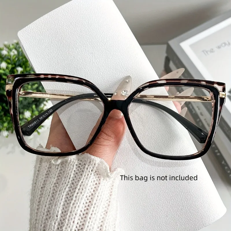 Vintage große schwarze Rahmen Anti-Blaulicht-Ultraleichte Brille