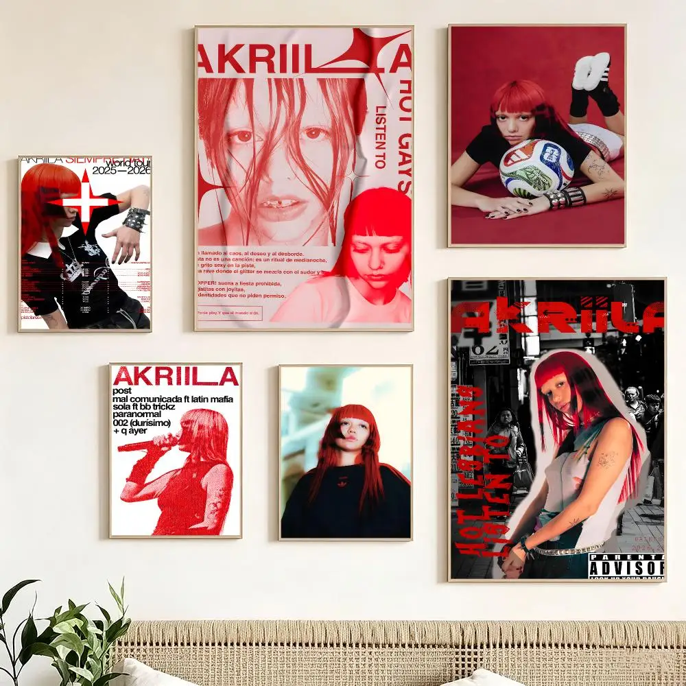 Rapper A-AKRIILA Poster Pegatina artistica HD autoadhesiva impermeable para salon dormitorio