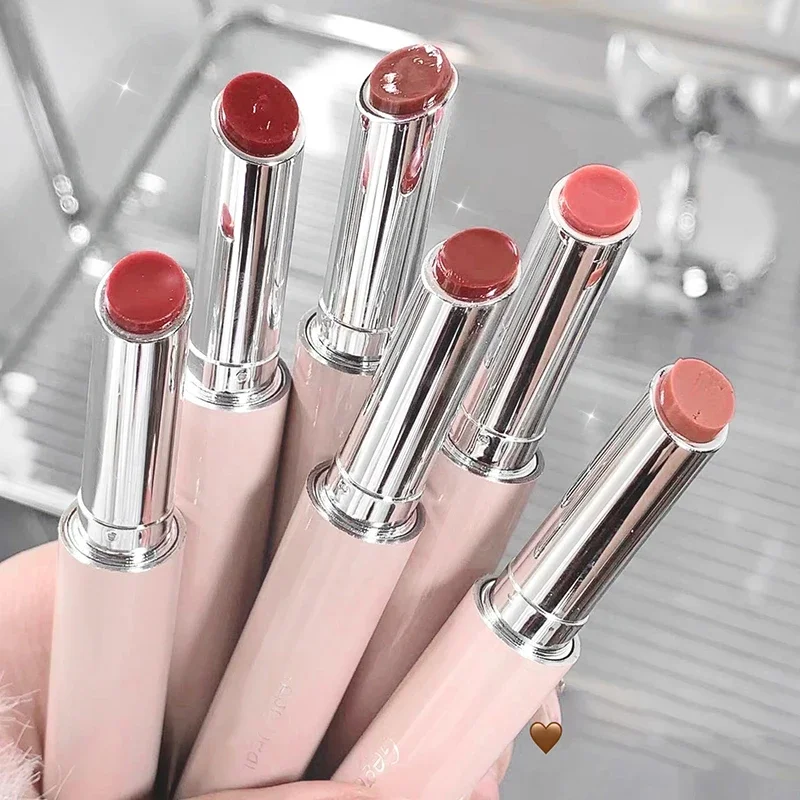 Solid Lip Gloss Moisturizing Jelly Water Mirror Lipsticks Natural Long Lasting Hydrating Lips Tint Nude Red Lip Glaze Cosmetics