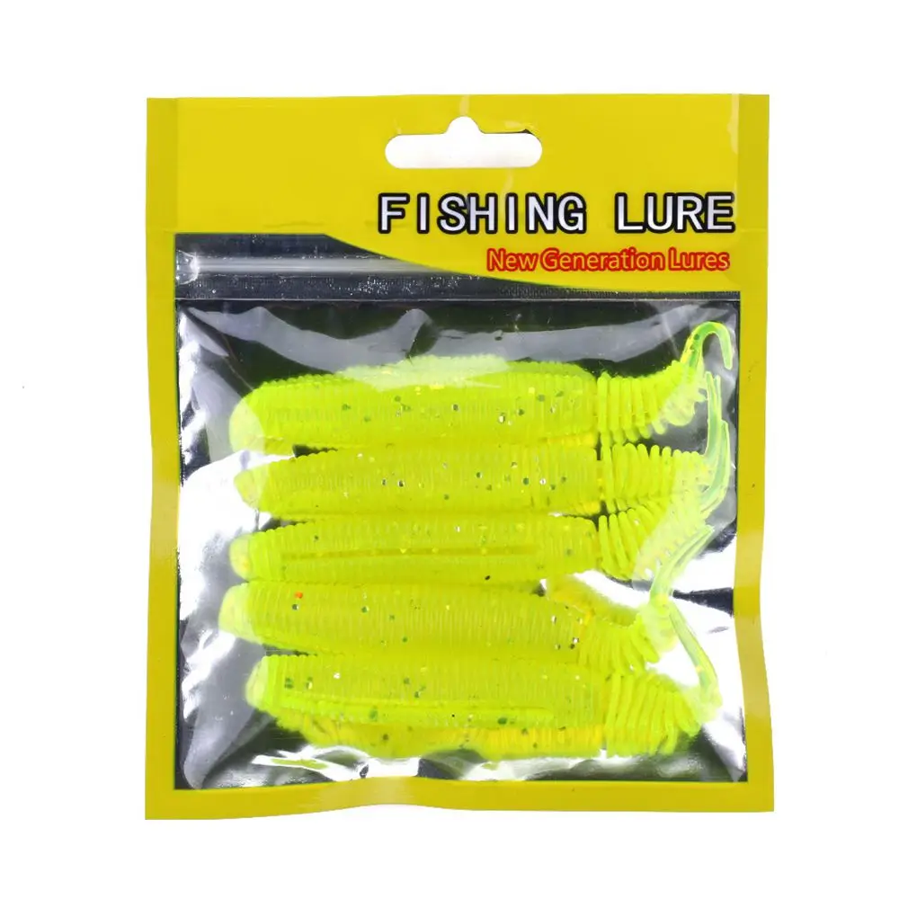 5pcs/bag 10cm Insect Pupae Soft Fishing Lure Worm Tail Jointed Pupa Bait Salt Artificial Fake Bait Fly Fishing Wobblers