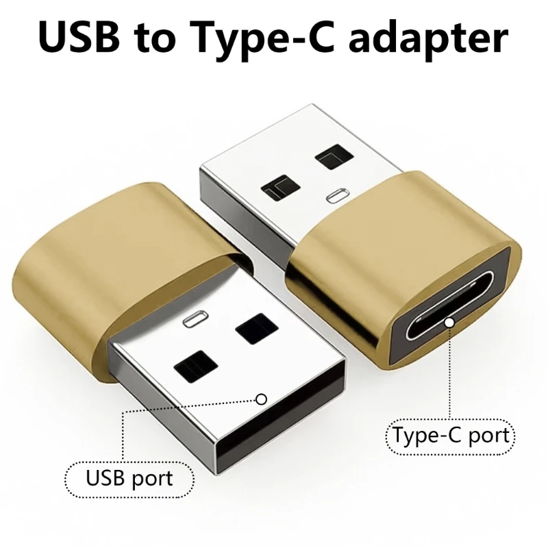 Adaptadores USB C fêmea para USB macho Tipo C para adaptadores carregador USB 2.0 para telefone