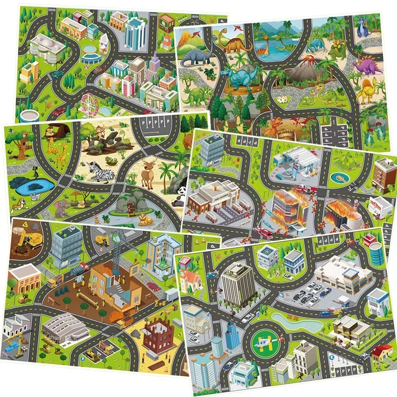 

Новые большие городские дорожные коврики для автостоянки, игровой детский коврик, развивающий детский коврик для ползания, игровые коврики, игрушки, детский коврик, игровой коврик, пазлы