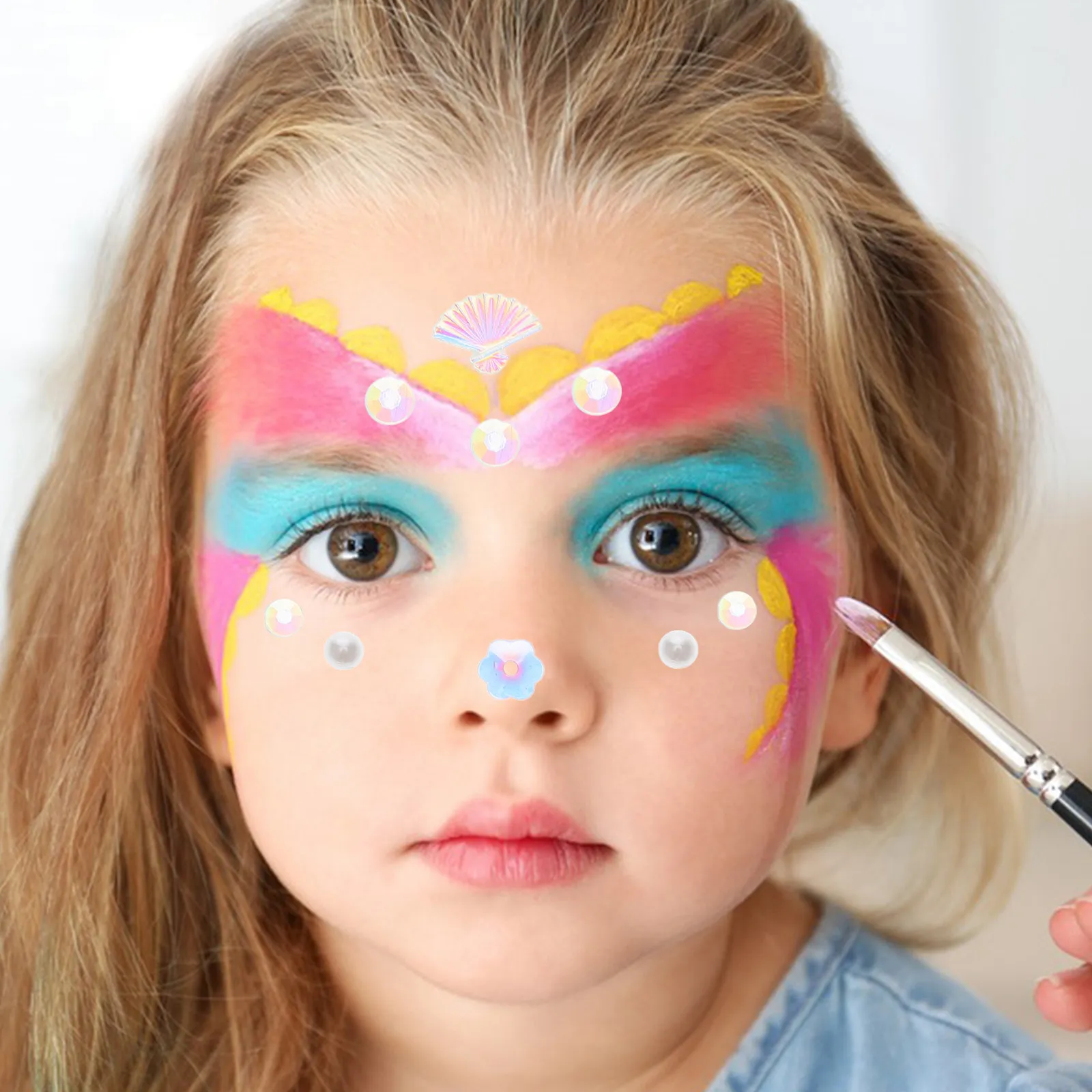 

3 Boxes Kids Face Jewels Safe DIY Flatback Facial Decorations for Music Festivals Stage Performances Parties Body Art