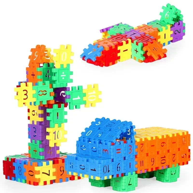 Kids Number Building Blocks DIY Toys Large Particles Colorful Creative Assemble Bricks Math Blocks Children Early Education Toys