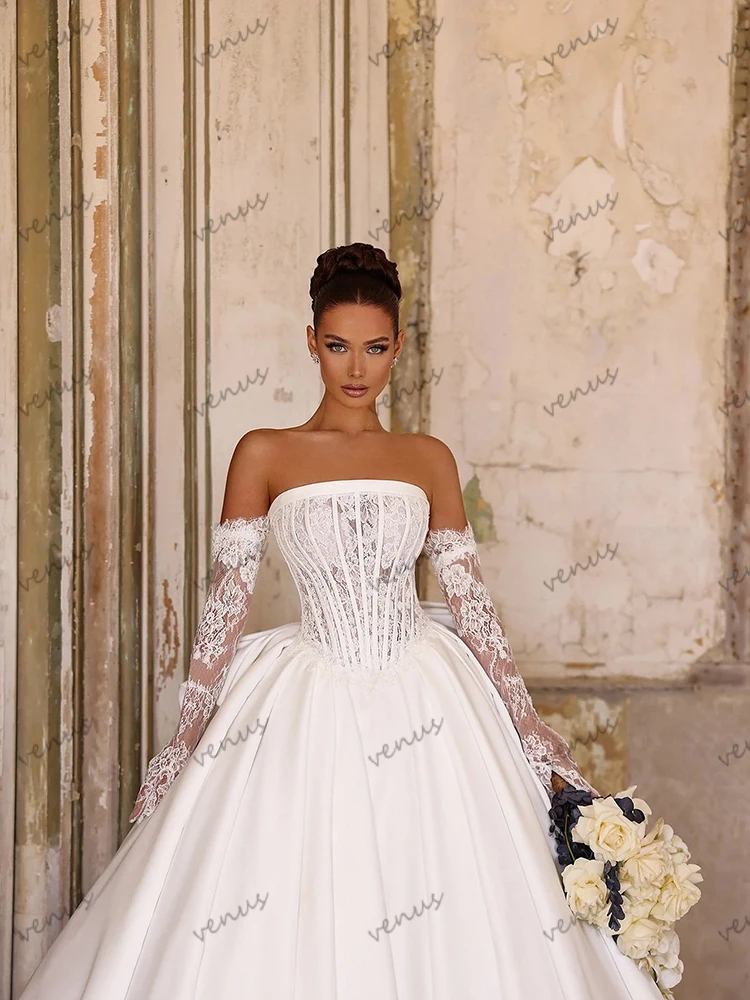 فساتين زفاف عتيقة زي العرائس الجميل بدون أكمام بدون مواقد بدون حمالات حديثة فيستدوس دي نوفيا مخصصة 2025