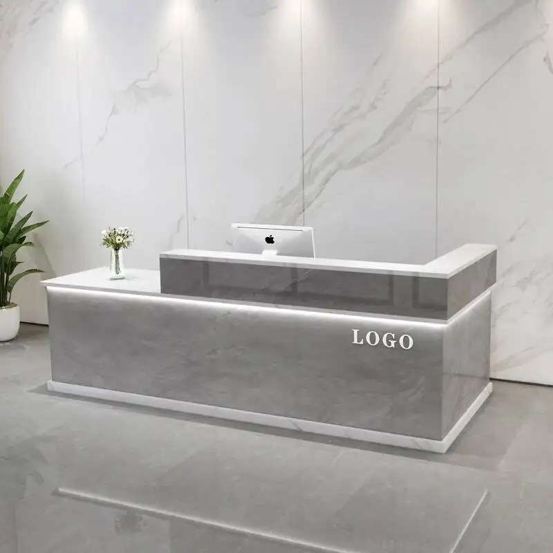 Reception Luxury Senior Desk Storage Modern Beauty Industrial Reception Counter Style Usa Recepcion Mostrador Office Furniture