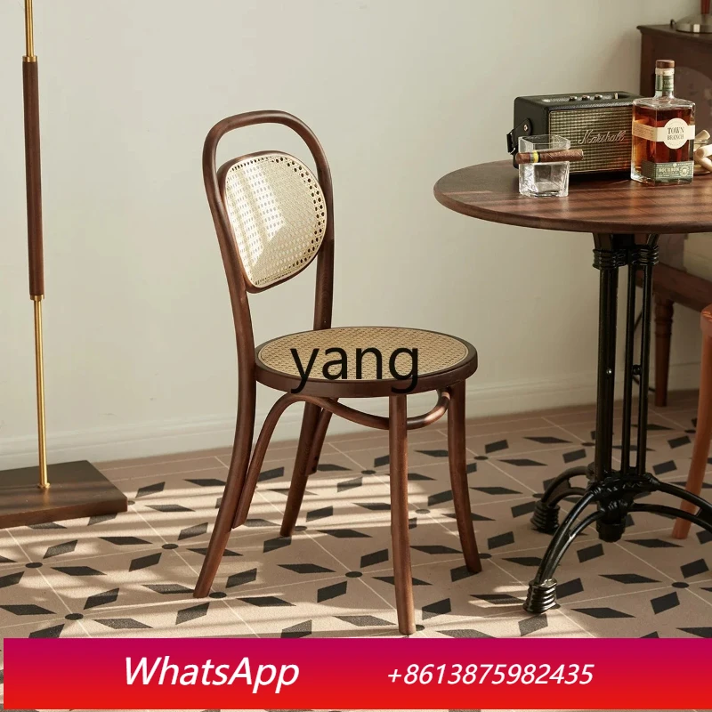 

LTT modern simple home desk chair Nordic retro backrest Internet celebrity rattan chair