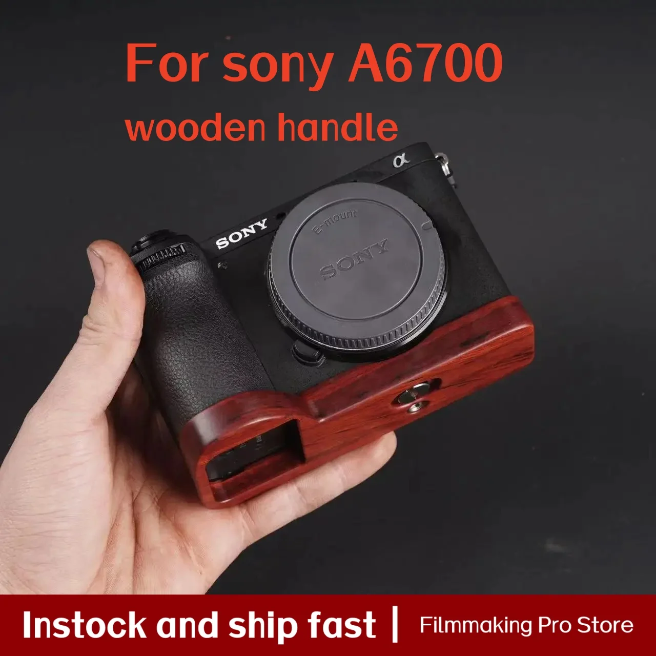 

Camera cage Base Wood Hand Grip Holder, For Sony A6700 Camera, Solid Wood Red Sandalwood Handle Base Ebony Rosewood Grip
