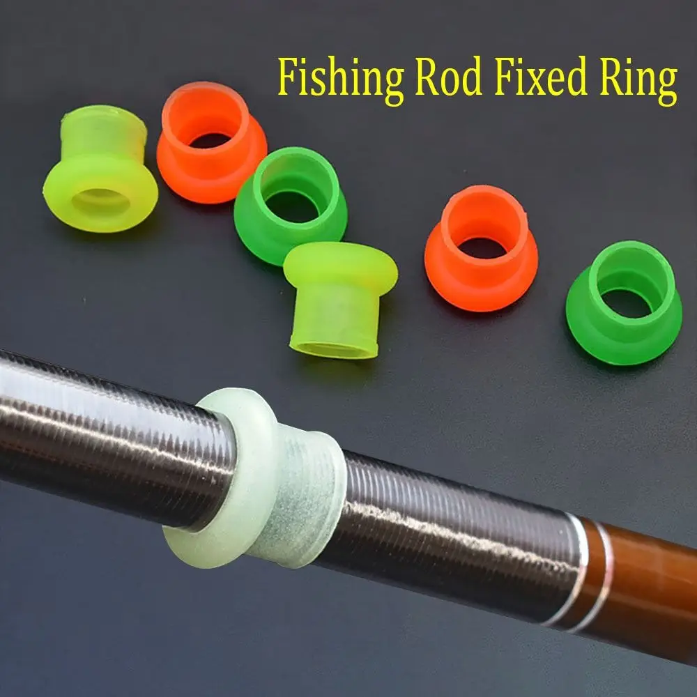 10Pcs Durable Silicone Fishing Rod Fixed Ring Fishing Gear Tackle Accessories Handle Protective Case Fishing Rod Retaining Ring