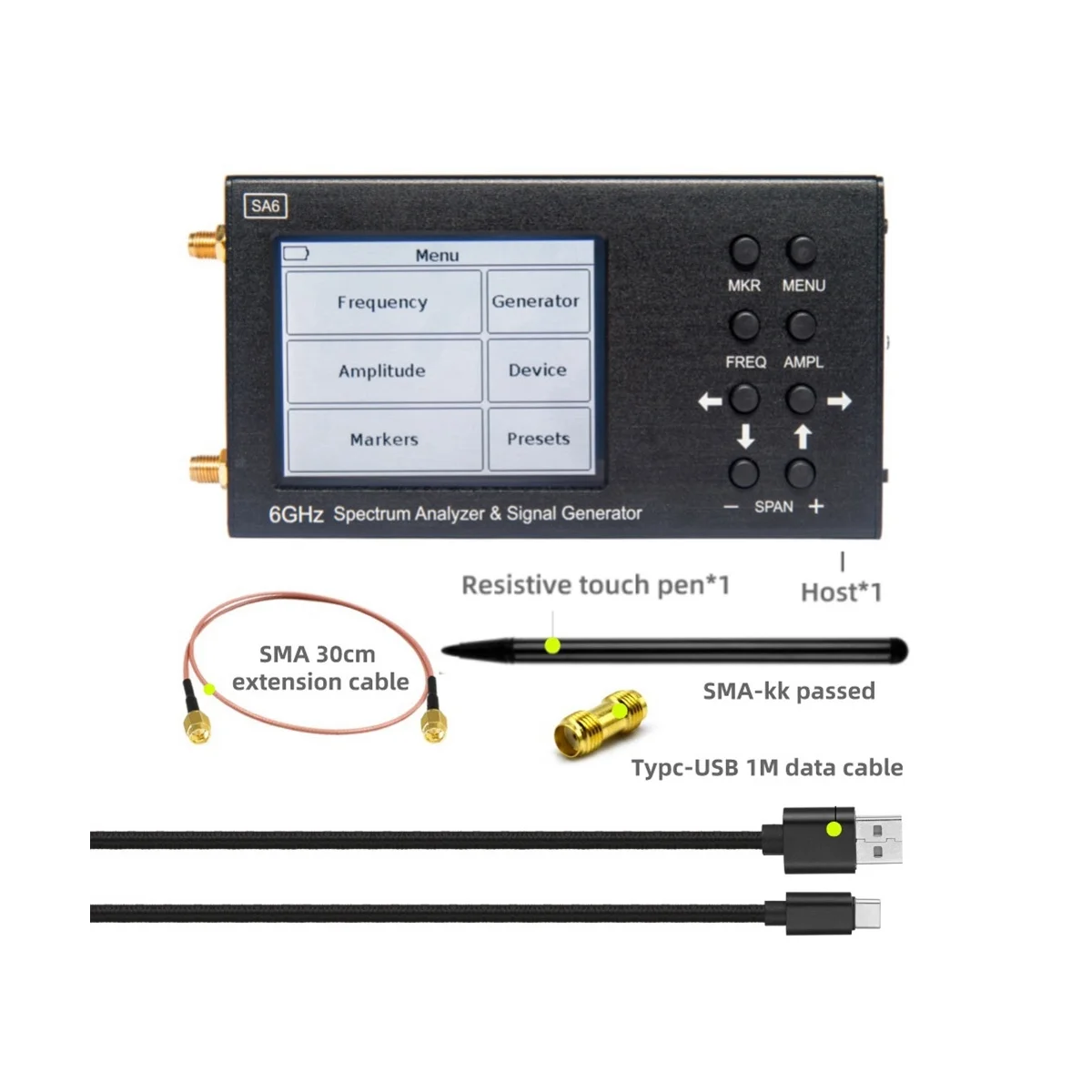 SA6 6GHz Spectrum Analyzer SA6 Signal Generator RF Signal Source Wi-Fi 2G 4G LTE CDMA GSM Beidou