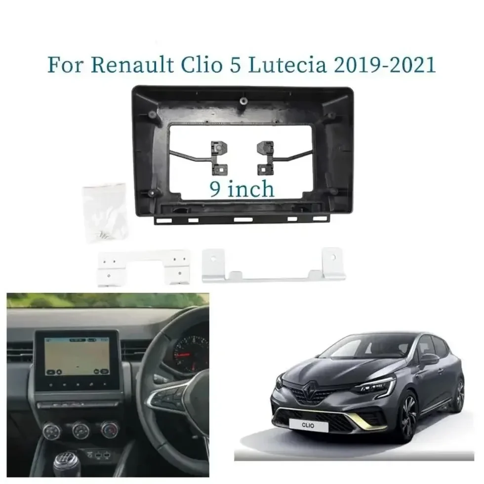 

Для Renault Clio 5 Lutecia 2019-2021 9 дюймов Автомобильная рамка Fascia адаптер Android Радио Аудио приборная панель комплект