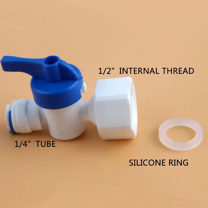 Sistema de Osmose Reversa para o Filtro de Água RO Válvula de Esfera Fêmea Articulação, Tubo Reto, 1/2 "Rosca Interna para 1/4"