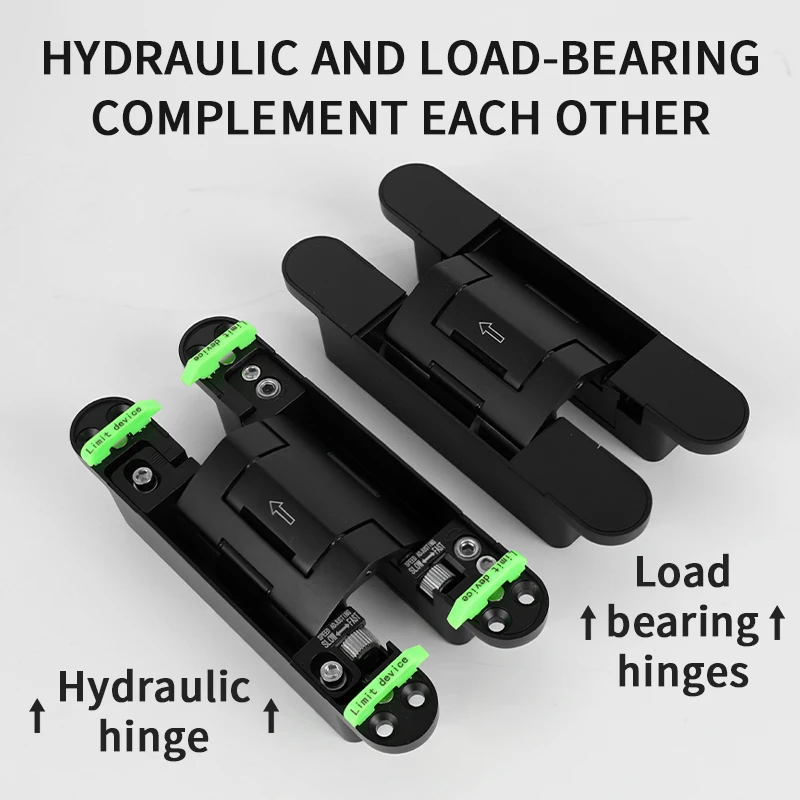 Invisible 180 Degree Concealed Cross Opening Zinc-Alloy Door Hinge Adjustable Foldable Heavy Duty Hinge for Exterior Doors