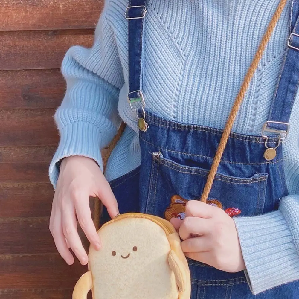 Cartone animato carino portamonete borsa per carte borsa portaoggetti ciondolo portafoglio a filo borsa a tracolla per ragazza borsa portachiavi per pane portamonete per toast