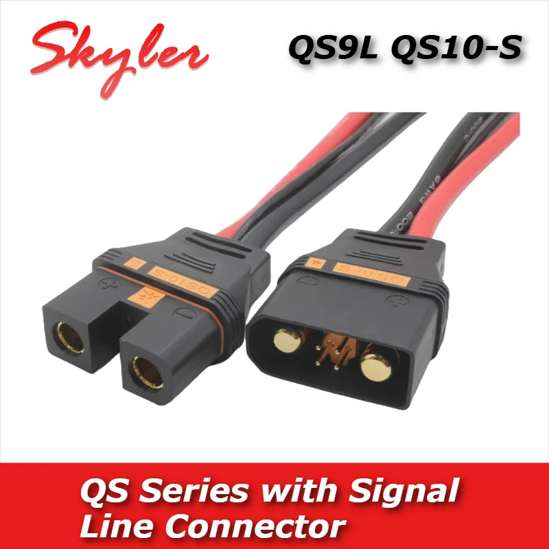 QS9L QS10-S Anti Sparking Connector with 6AWG 30CM Cable Injection Molded Plug w Signal Wire High Current Male Female Connectors