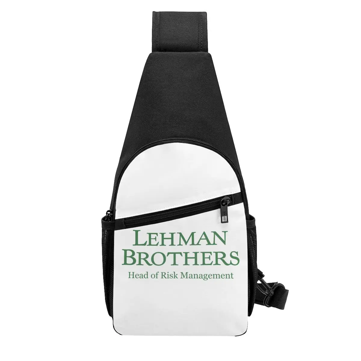 Lehman Brothers Risk Management 2008 Fin Chest Bag Men Sling Crossbody Backpack Chest Bag Traveling Hiking Daypack Shoulder Bag