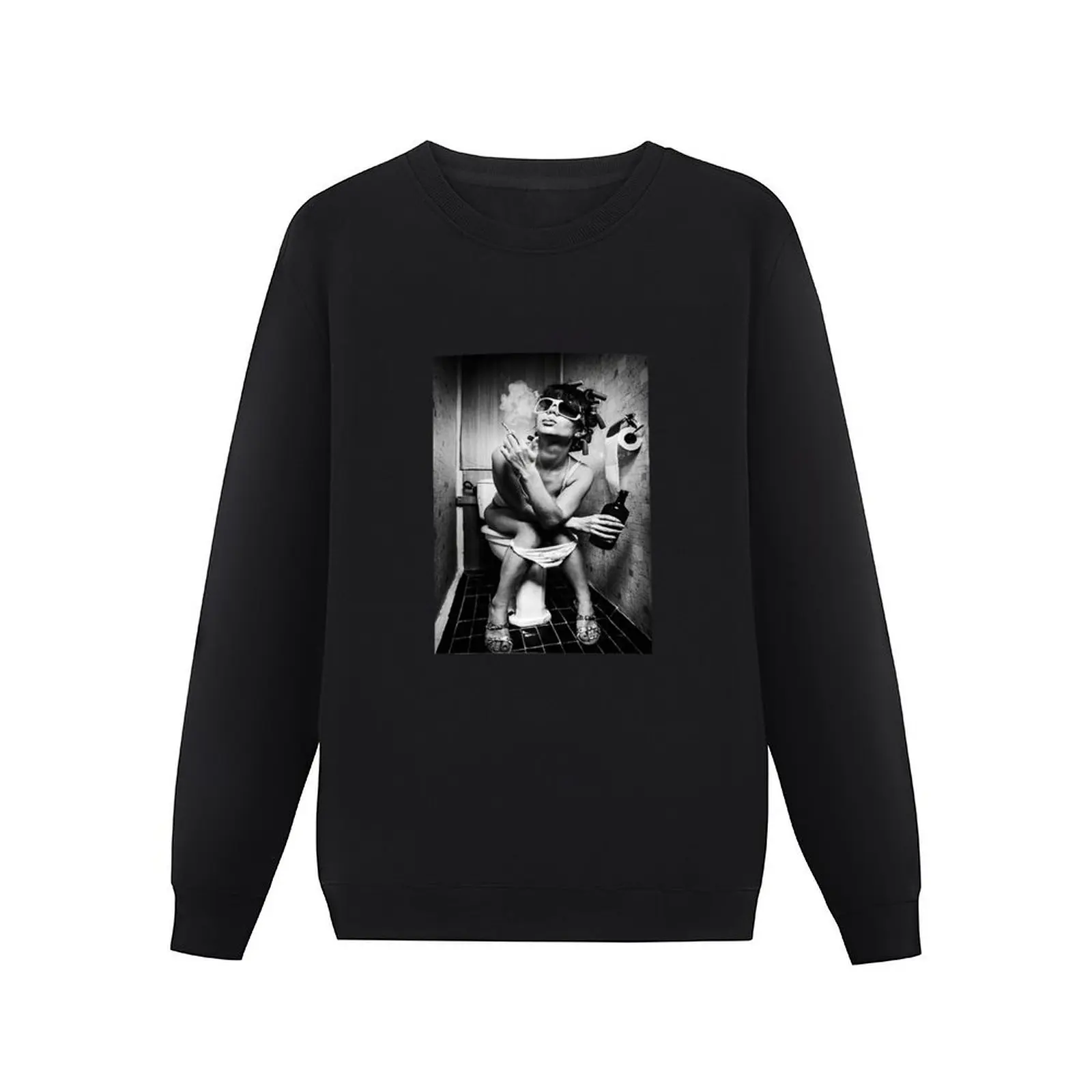 Minimailist Smoking woman on the toilet Pullover Hoodie mens designer clothes men's sweat-shirt set autumn sweatshirt