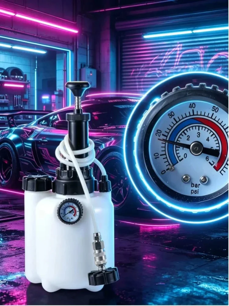 3L Großvolumiger Manueller Öltank für Auto-Bremsflüssigkeitsentlüftung, Hydrauliköl-Ersatzwerkzeug, Bremsflüssigkeitsbehälter, Kompatibel mit Ki Bremsflüssigkeitsentlüfter