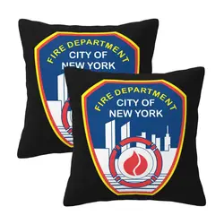 Fundas de almohada decorativas de moda FDNY, suaves y acogedoras, 2 piezas, nuevas