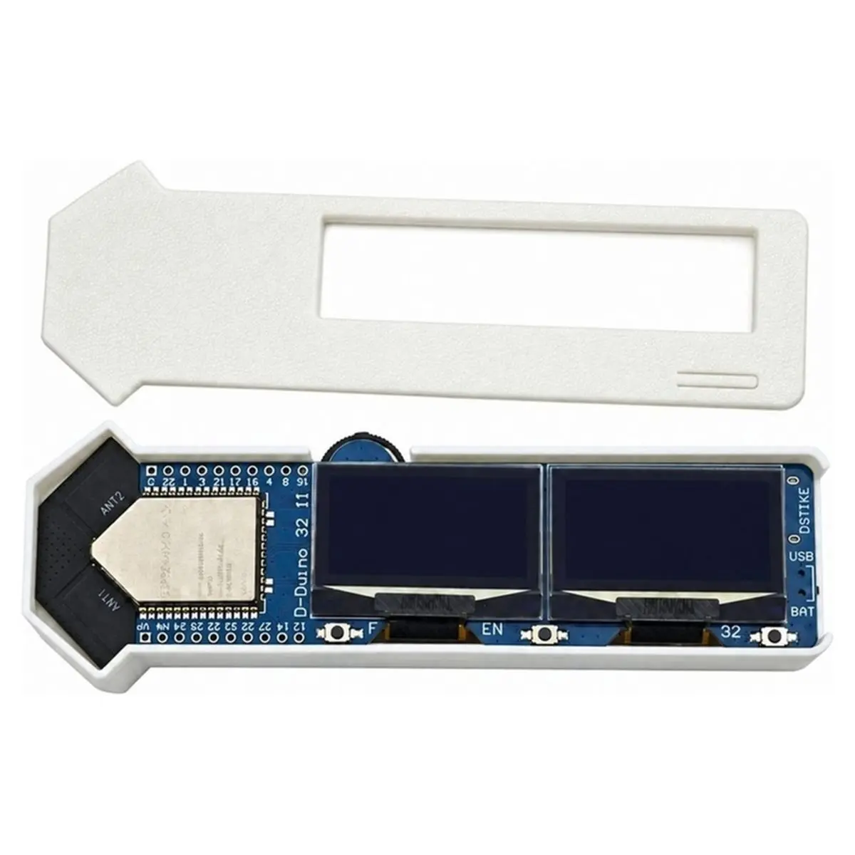 For 2.4 GHz Wi-F Development Board Dual 1.3-Inch OLED Display Monitor with 800mAh Rechargeable Battery