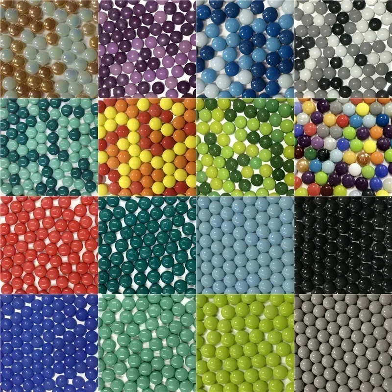 100g/3.52oz(Approx. 66pcs) 12mm Round Jade Mosaic Tiles Mix Color DIY Mosaic Making Materials Glaze Circel DIY Craft Tile