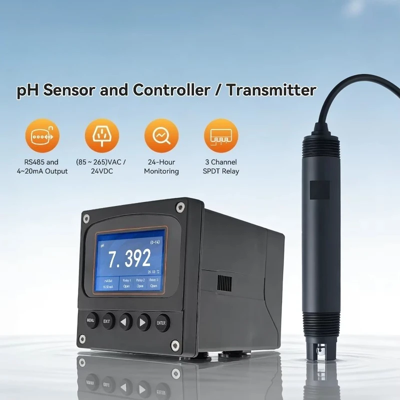 High-quality industrial pH sensor with long life and high sensitivity in-line pH meter