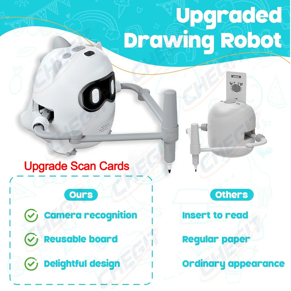 인터랙티브 조기 교육 드로잉 머신 지능형 음성 로봇 어린이용 음성 매직 페인팅 선물 소년 소녀용