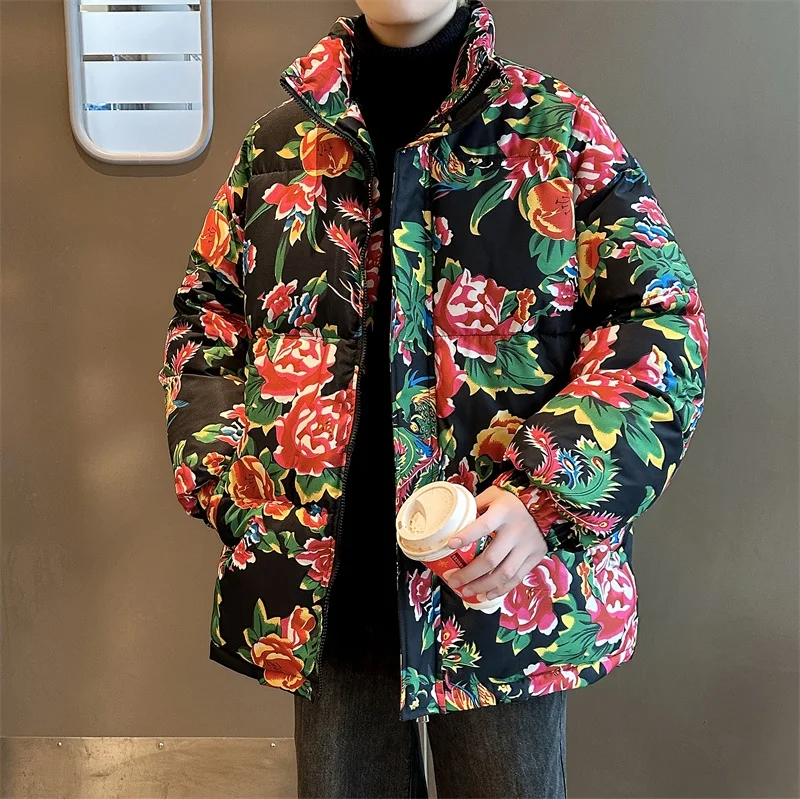 

Winter Jacket Men Parkas Cold-resistant Thicken Warm Coat Stand Colar Puffer Jacket For Men And Women Casual Loose Fit Outerwear