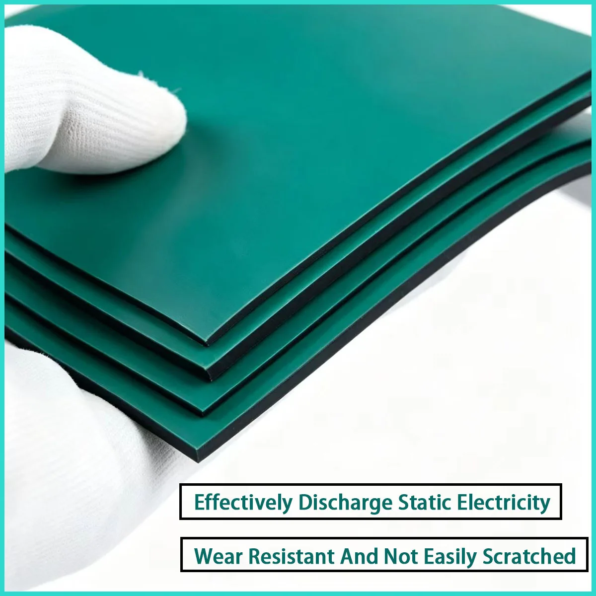 Size 250*250mm-500*500mm green anti-static desk mat for electronic assembly, laboratory, maintenance workstations, etc