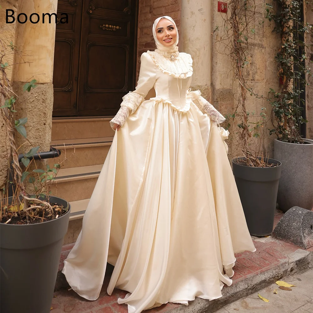 

Booma Elegant Lace O-Neck A-Line Pleat Dresses Formal Party Gowns for Women Long Sleeve Prom Gown Customize 2025