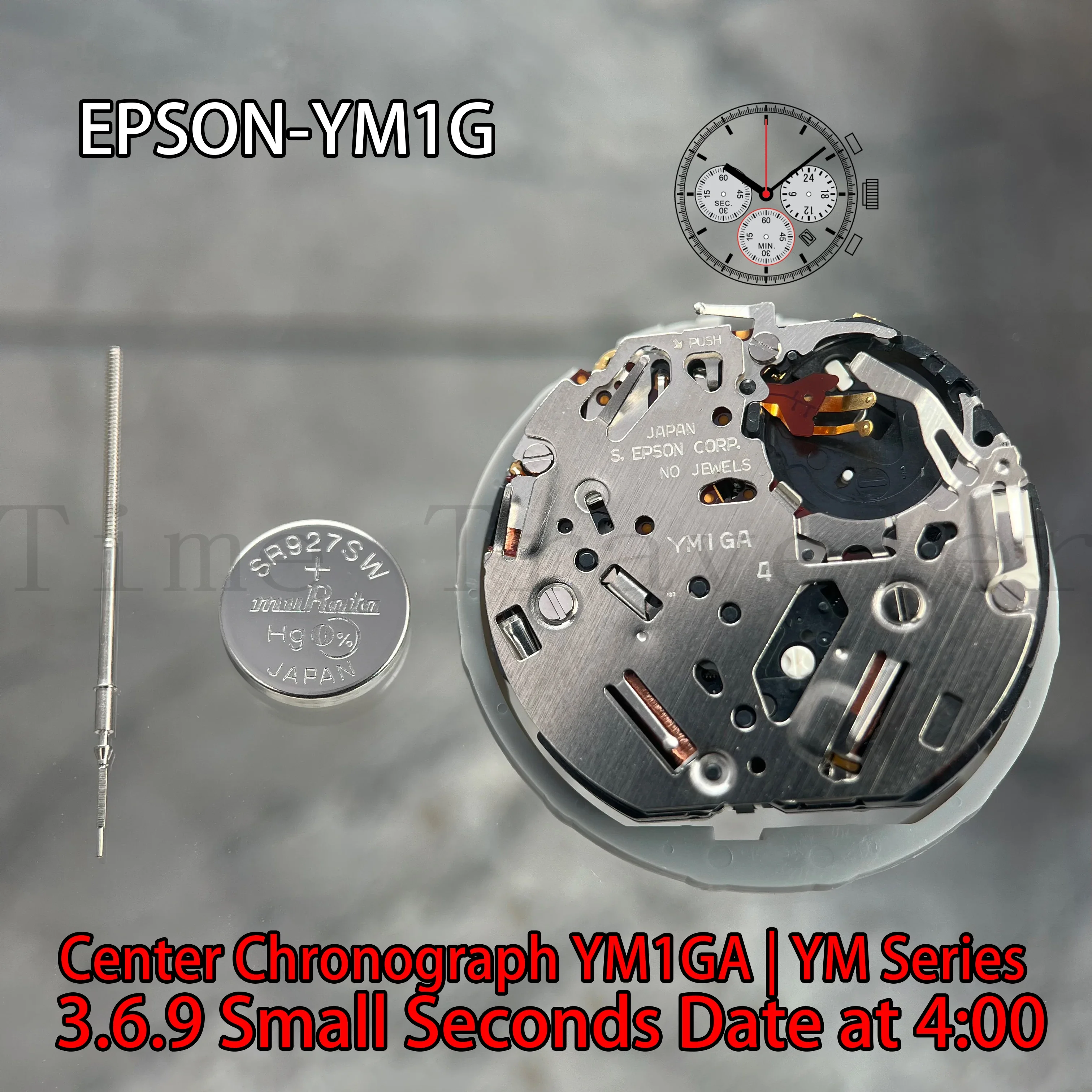 YM1G Movement Epson YM1GA Movement YM Series Quartz Movement Size:12''' Three Hands  3.6.9 Small Seconds date display at 4:00