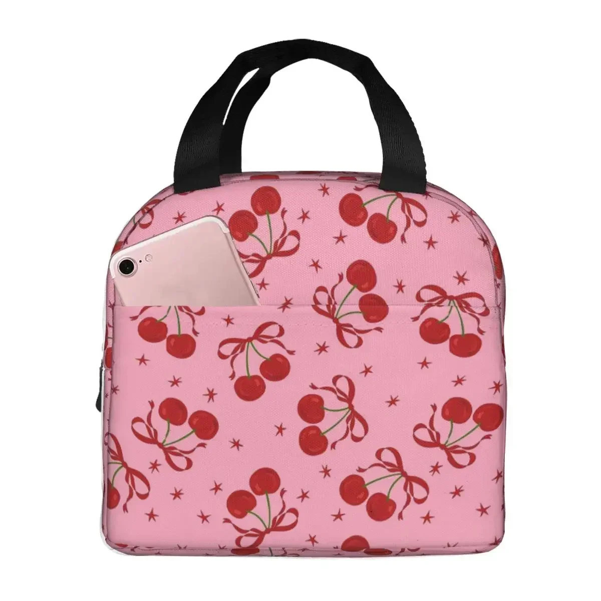 Cherry Insulated Lunch Bag for Women Office Cooler Thermal Food Box Tote Leakproof Lunch Boxes Container