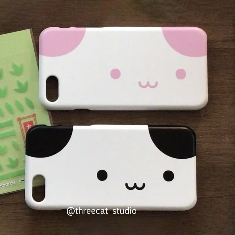 Funda de Teléfono con Cara de Gato Estilo Coreano Kawaii para iPhone 17AIR 17 16 15 14 13 12 11 Pro Max 7 8 Plus Mini X XXR XS MAX Y2K, Cubierta Dulce