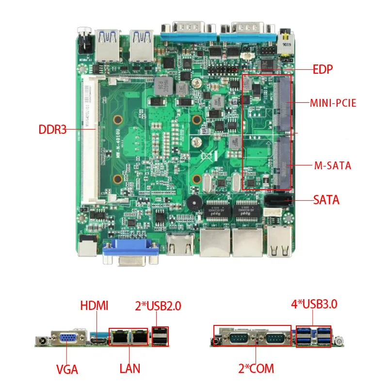 12 * 12 mini g-kong motherboard 4300 u / 4005 ui3 i5 i7 double net double string r&d custom motherboard