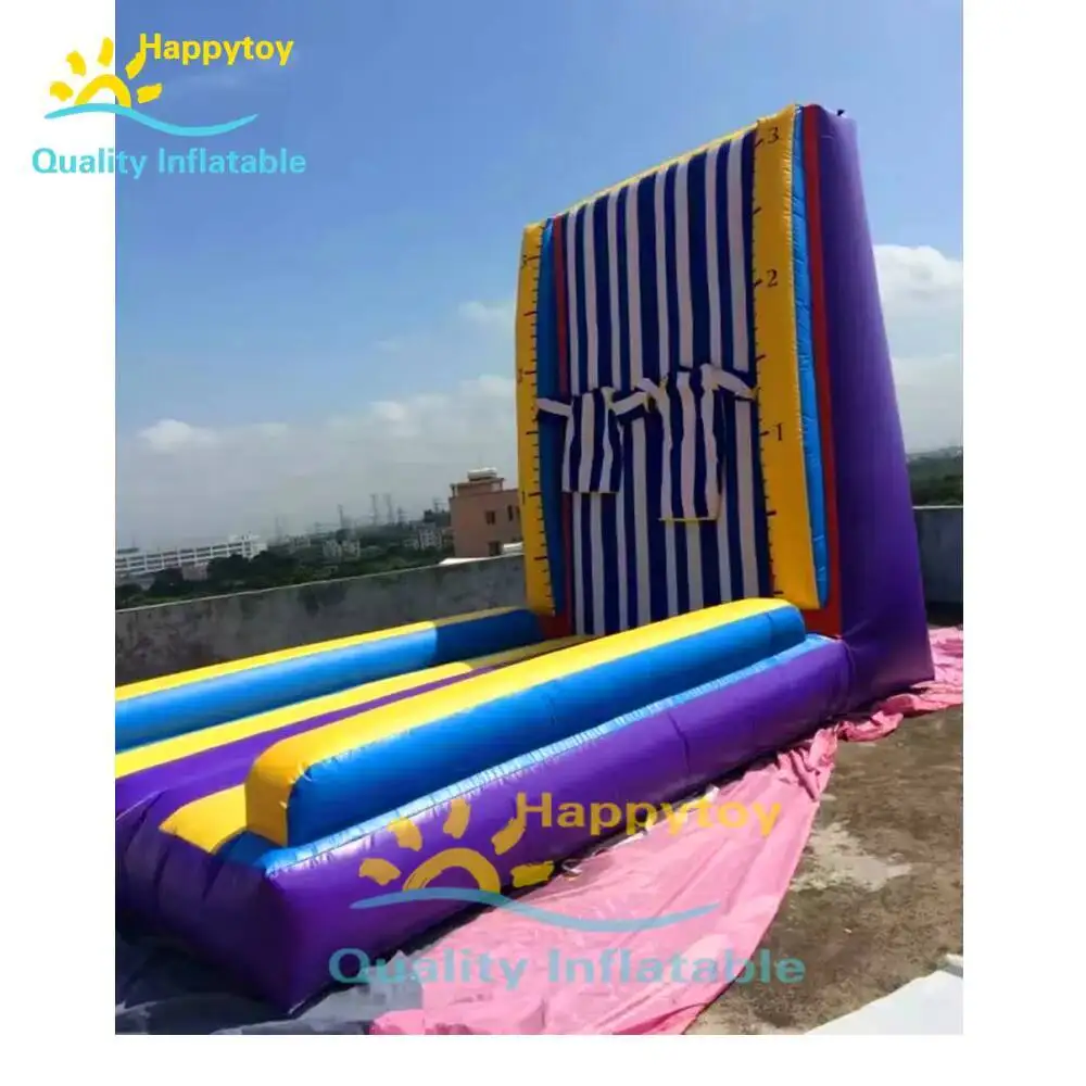 Outdoor Sport Game Inflatable Climbing Wall Sticky Wall With 2 Stick Suits