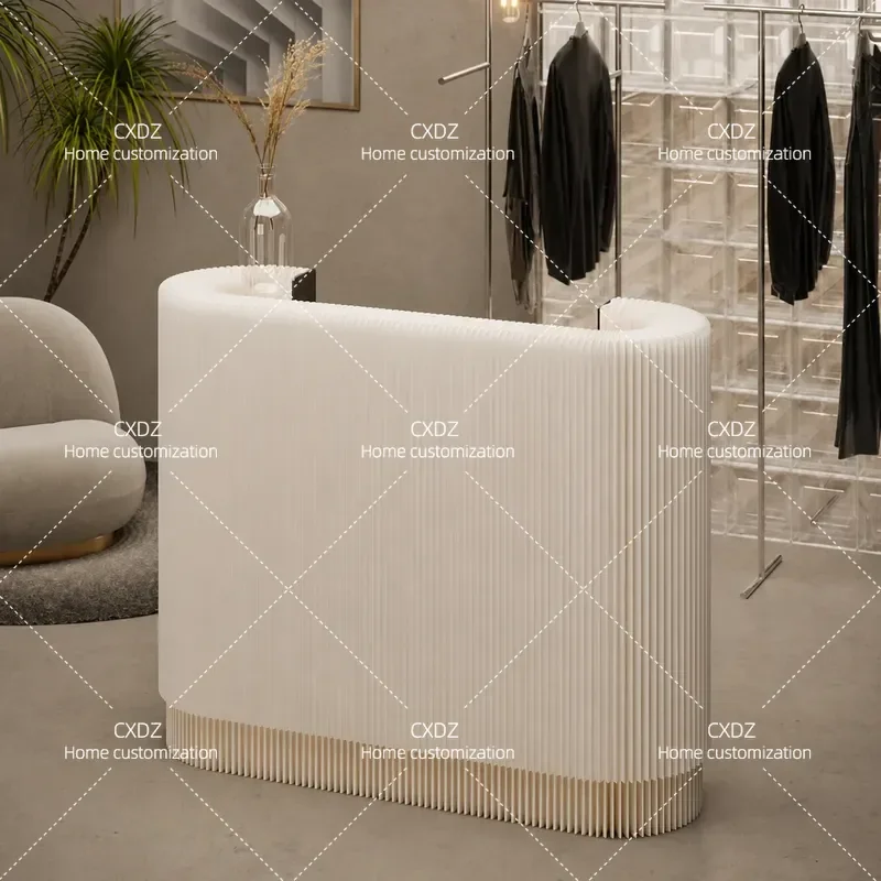 Paper Front Desk Welcome Reception Desk Cashier Clothing Store Small Simple Counter Shopping Mall Exhibition Mobile Around