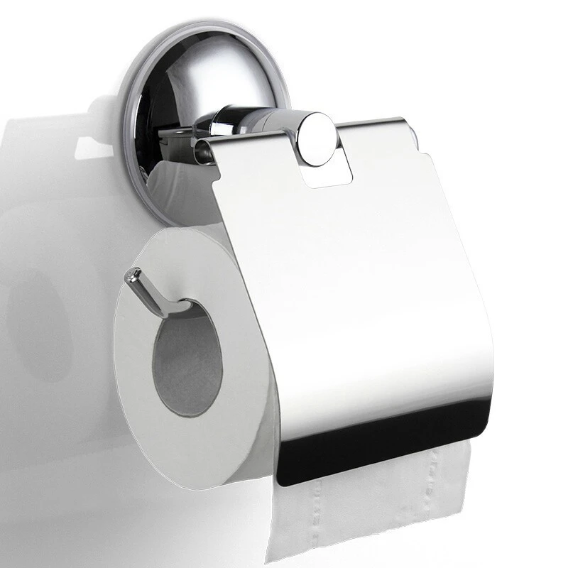 Aço inoxidável Toilet Paper Holder, Heavy Duty sucção, montagem na parede, papel de tecido, banheiro, 2 pcs