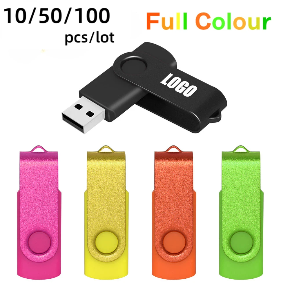 

10-100PCS Metal USB Flash Drive 16gb 32gb waterproof flash disk Pendrive 64GB 128GB memory stick Usb 2.0 Pen drive 4GB 8GB