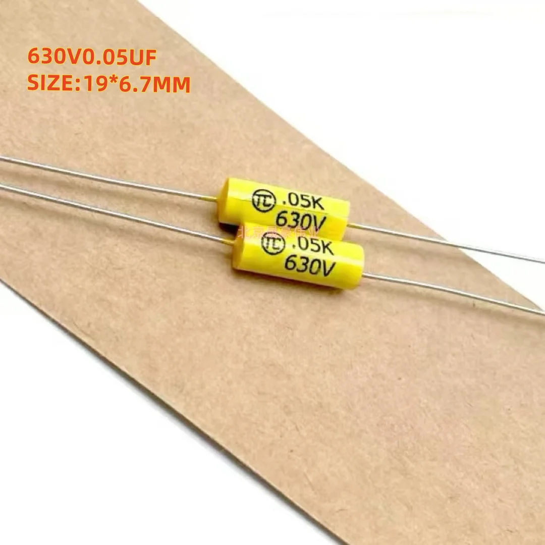 10pcs CBB MKP 630V0.1UF 104 0.05 미크로포맷/630V 503 5NF 100NF 630V 2J 축 스루홀 오디오 커플 링 무극성 박막 커패시터