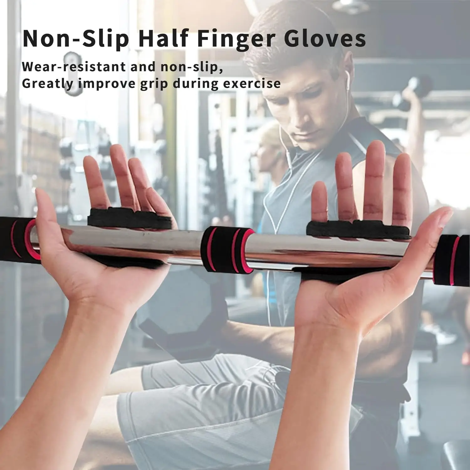 قفازات رفع الأثقال من جلد البقر بأربعة أصابع لحماية راحة اليد ومضادة للانزلاق ومقاومة للاهتراء للياقة البدنية والرياضة والتدريب على راحة اليد ودعم اليد