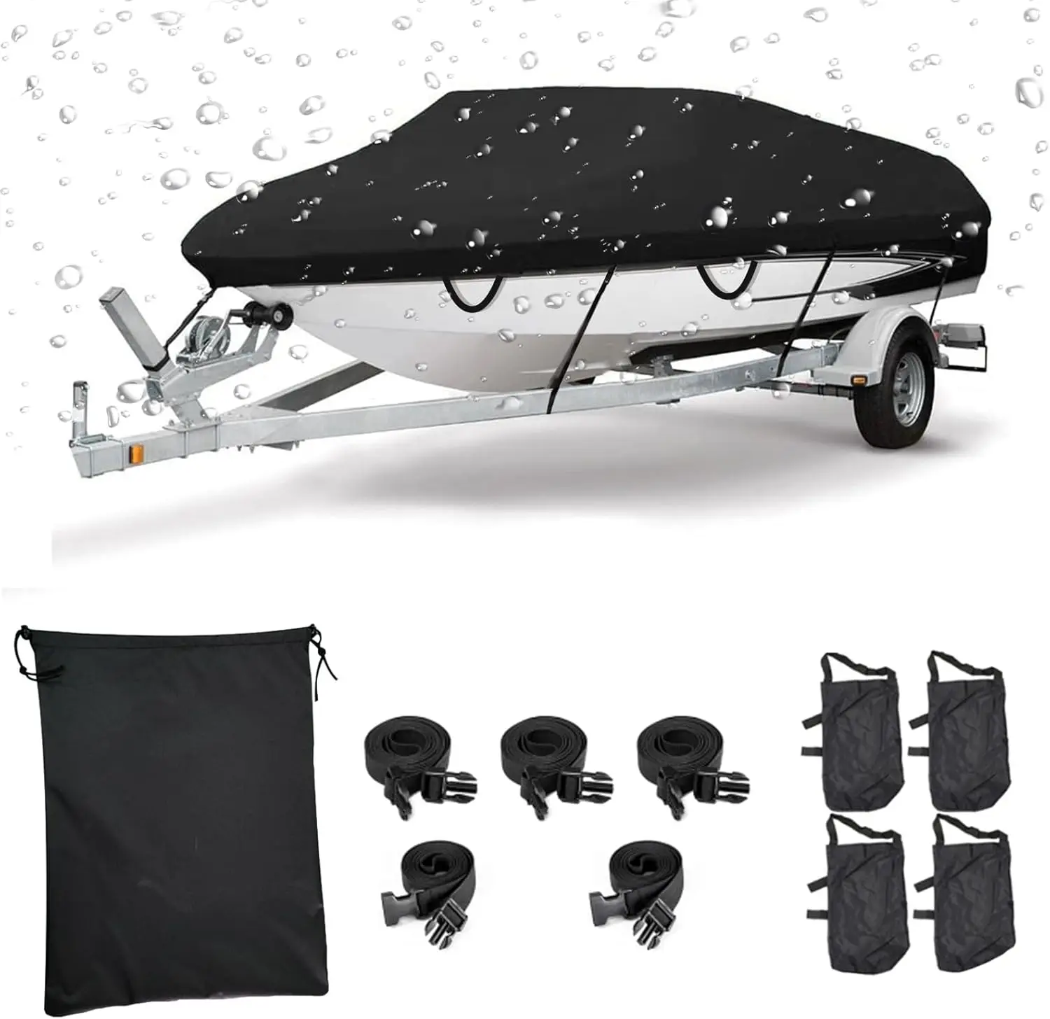 

Obd New Replacement Waterproof Towable Boat Cover for 17-19 Foot Heavy-duty Anti UV Marine Grade Polyester Canvas