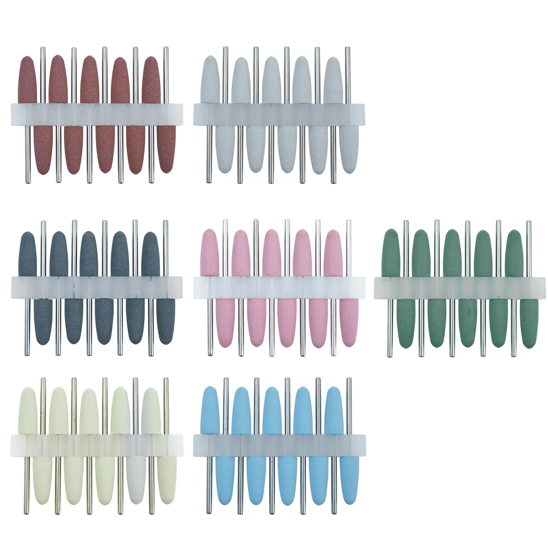 10 pçs cabeça cúspide 7 cores de borracha de silicone prego brocas buffer elétrica manicure máquina broca do prego acessórios ferramentas