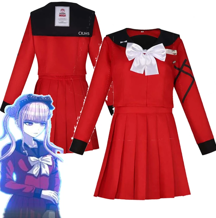 

Women Tsukumo Kako Game Hundred Line Cosplay Costume Adult JK Roleplay Uniform Top Dress Headwear Halloween Carnival Party Suit