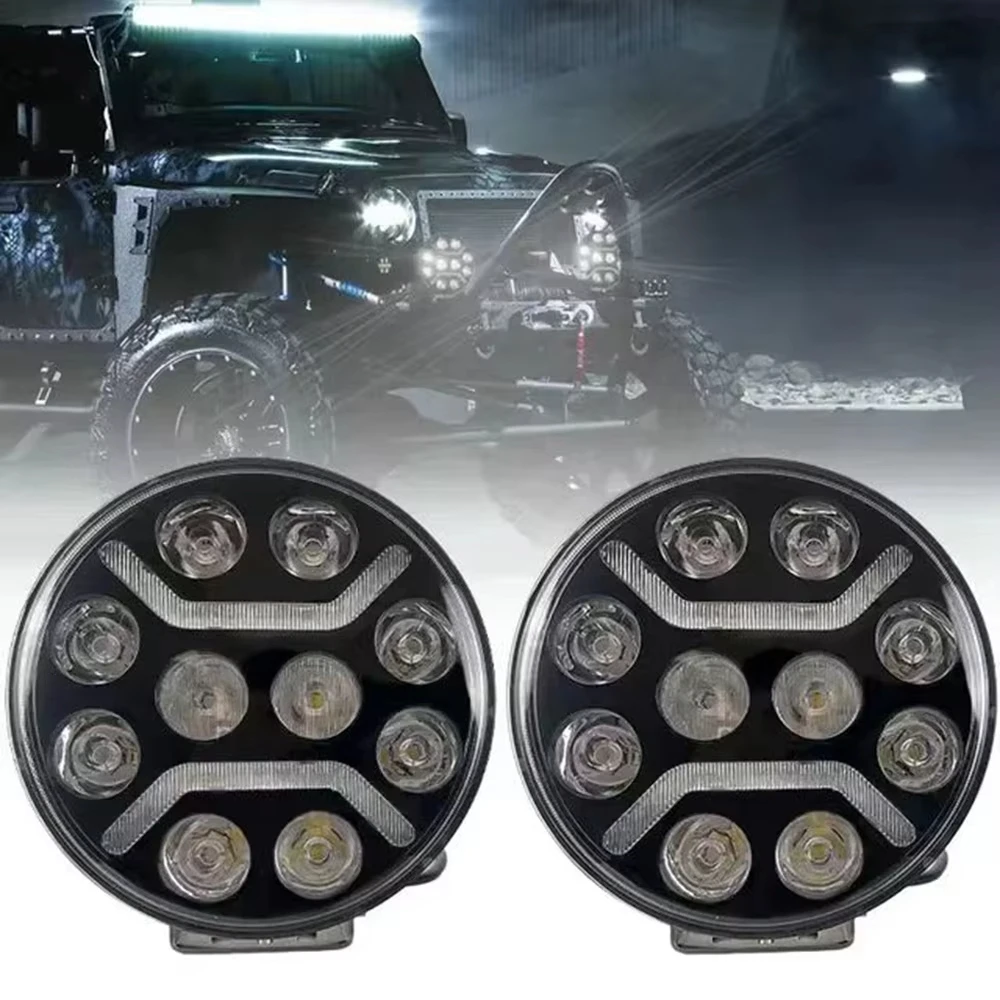 

9 Inches 120W Round Driving Led Work Lights For Truck SUV ATV Tractor Boat Popular Design 24 V Round Led Offroad Headlights 1Pcs