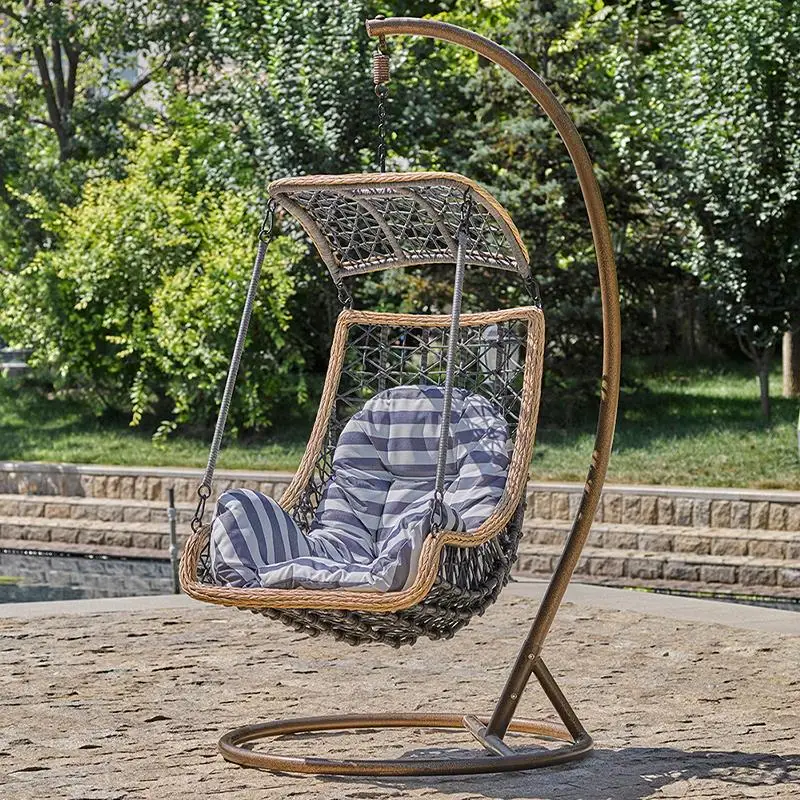

Hanging Garden Chairs Outdoor Indoor Swing Chair With Stand Base Bedroom Double Egg Leg Rest Contemporary Furniture Hammock