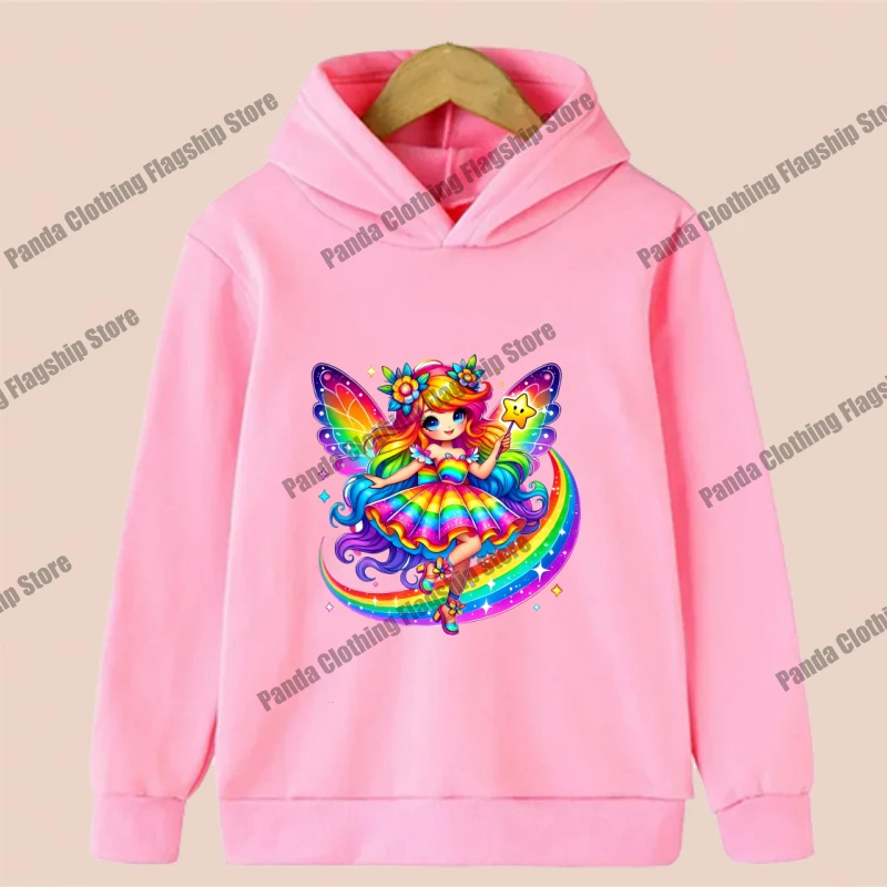 

Butterfly Princess Girls' Hoodie, Children's Hoodie, Flower Fairy Print Suitable for Girls' Fashion Hoodie, Angel Pattern Hoodie