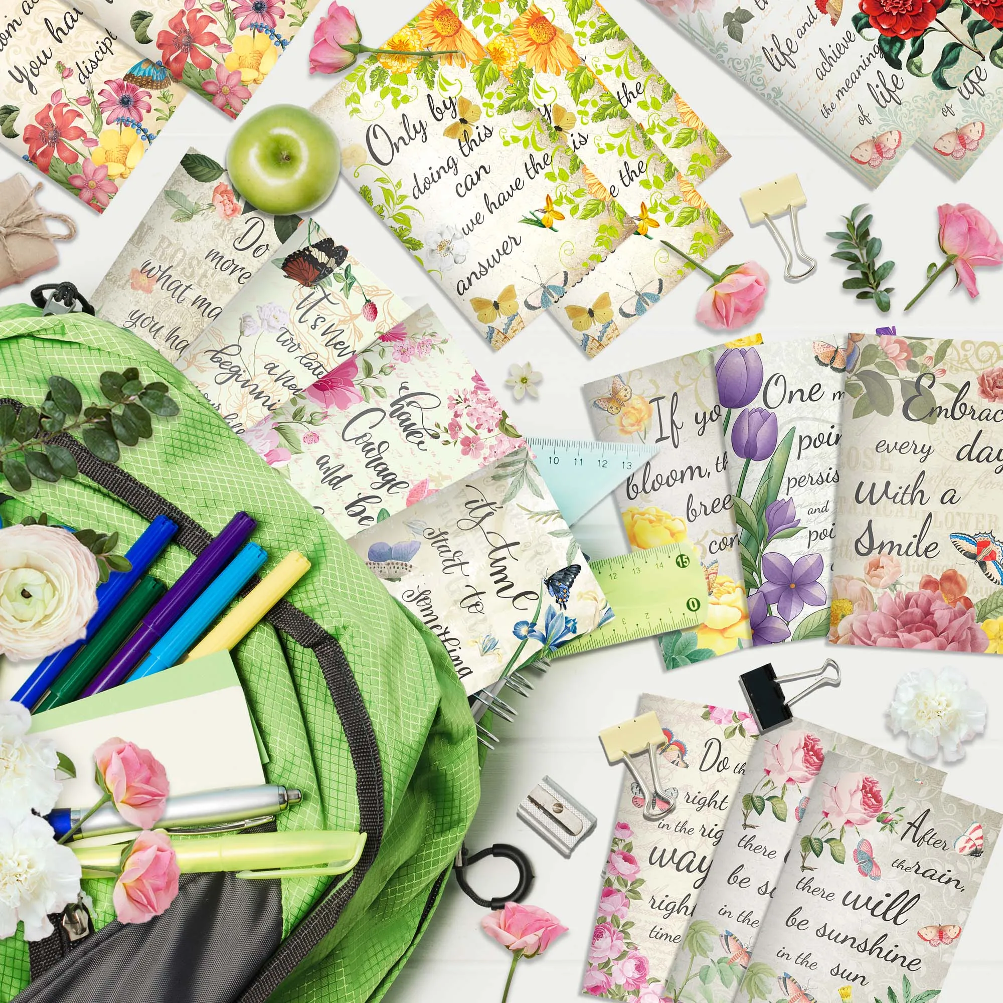 12Pcs Spring Flower Lavender Mini Notebooks Birthday Wedding Party Pocket Notepads Small Journal Notebook School Office Supplies