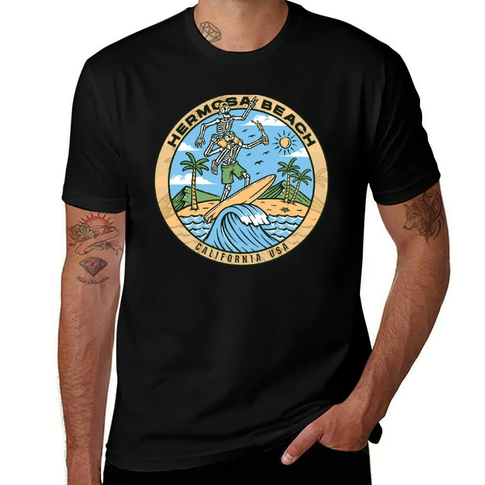 

Hermosa Beach Skeleton Bros T-Shirt anime t shirts for man essential t shirt man t shirts cotton T-shirt