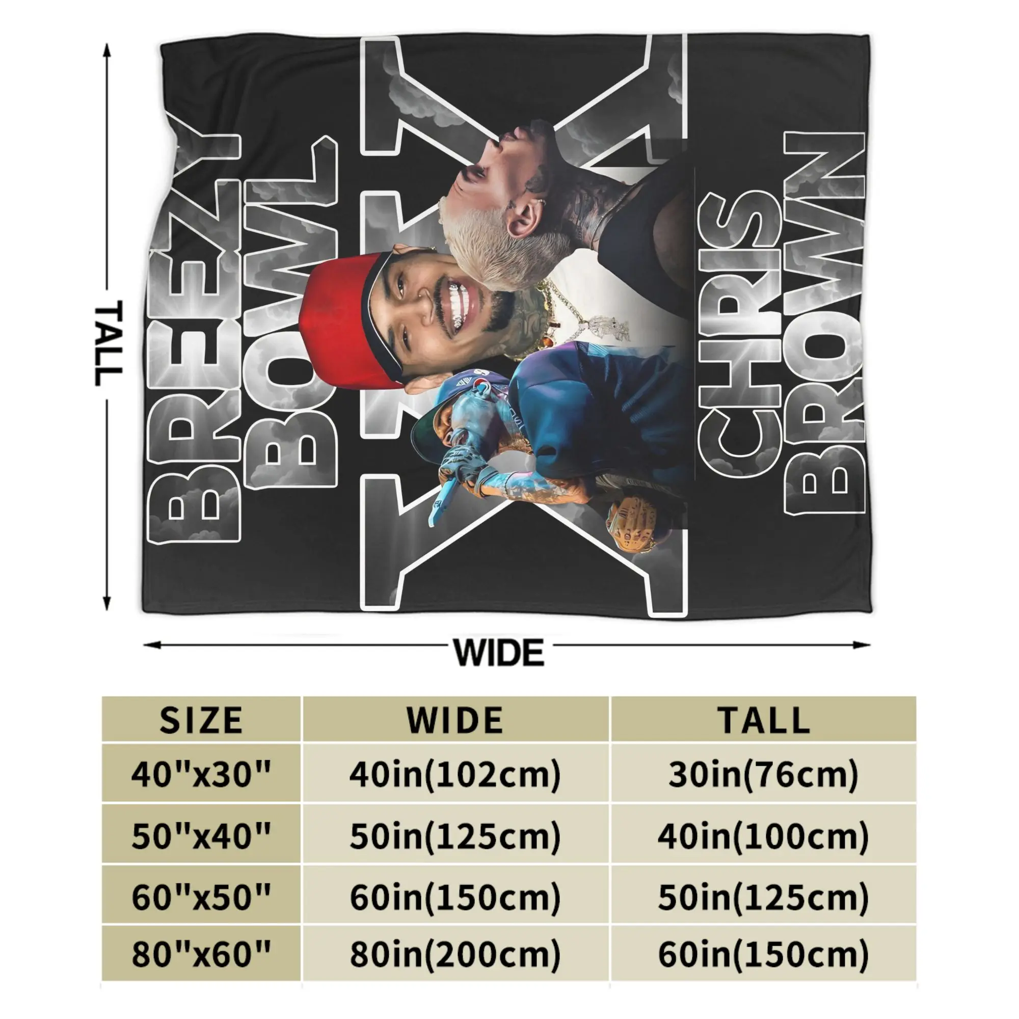 كريس براون بريزي باول XX بطانية جودة لينة الدافئة رمي بطانية الشتاء التخييم في الهواء الطلق موضة المفرش #6